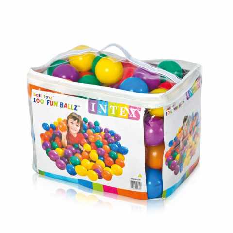 Intex 49600 Fun Balls 100er Set Bunte Bälle 8cm aus Kunststoff