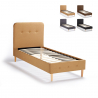 Einzelbett 1 Piazza Nordico Stoff und Holz mit Netz 80x190 Friborg Twin Auswahl