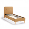 Einzelbett 1 Piazza Nordico Stoff und Holz mit Netz 80x190 Friborg Twin Eigenschaften