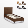 80x190 cm Einzelbett aus Stoff mit Kopfende Lattenrost Lausanne Twin Kauf