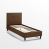 80x190 cm Einzelbett aus Stoff mit Kopfende Lattenrost Lausanne Twin 