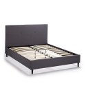 Groß Einzelbett Französisch 120x190 cm Kunstleder Kopfende Lattenrost Lausanne Sales