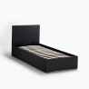 Komplettes Einzelbett mit Bettkasten Stoff Holz mit Bettrost 80x190 cm Basel Twin 