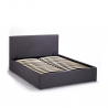 Komplettes Große Einzelbett mit Bettkasten Stoff Holz mit Bettrost 80x190 cm Basel Rabatte