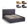 Komplettes Große Einzelbett mit Bettkasten Stoff Holz mit Bettrost 80x190 cm Basel Verkauf