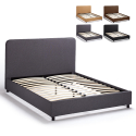 Komplett Großes Einzelbett aus Stoff mit Bettrost 120x190 cm Zurich Verkauf