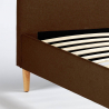 Französisches Bett 1 und Ein Halbes Quadrat Nordischer Stoff und Holz mit Netz 120x190 Friborg 