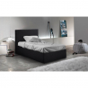 Komplettes Einzelbett mit Bettkasten Stoff Holz mit Bettrost 80x190 cm Basel Twin 