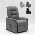 Elektrischer Sessel für Ältere Menschen 2 Motoren Stoff Emma Plus