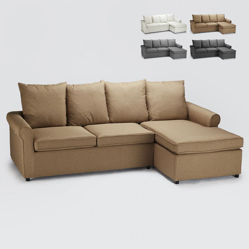 Schlafsofa Lapislazzuli Plus, 3-Sitzer-Ecksofa mit Abnehmbarem Bezug Maße