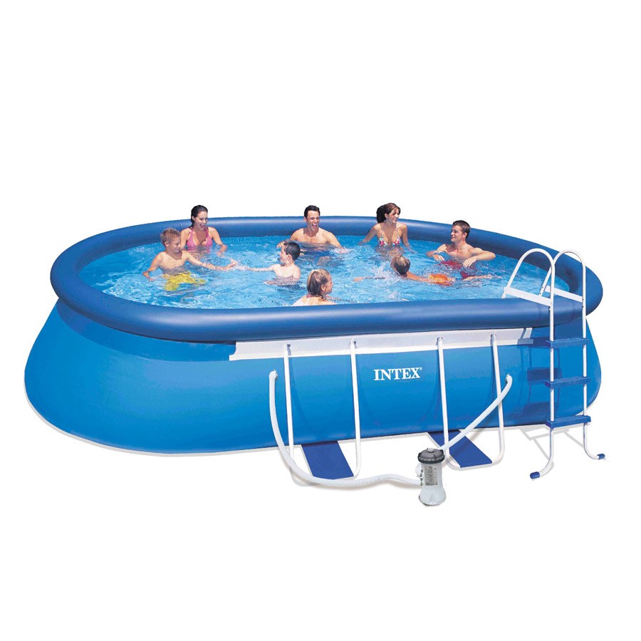 Intex 26192 Ex 28192 Oval Frame Aufstellpool Quick Up Pool 549x305x107
