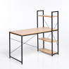 Tisch 120x60 Stahl Holz mit Bücherregal Regale Induestiell Minimales Design Empire