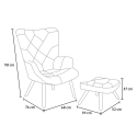 Sessel Modernes Design Patchwork Stuhl mit Hocker Fußstütze Patchy Plus