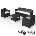 Grand Soleil Positano Rattan Garten Lounge Sofa Couchtisch Sessel 5 Sitze für den Außenbereich Verkauf