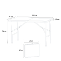 Set Rechteckigen Tisch 120x60 und 4 Klappbare Camping- und Gartenstühle Hood Eigenschaften
