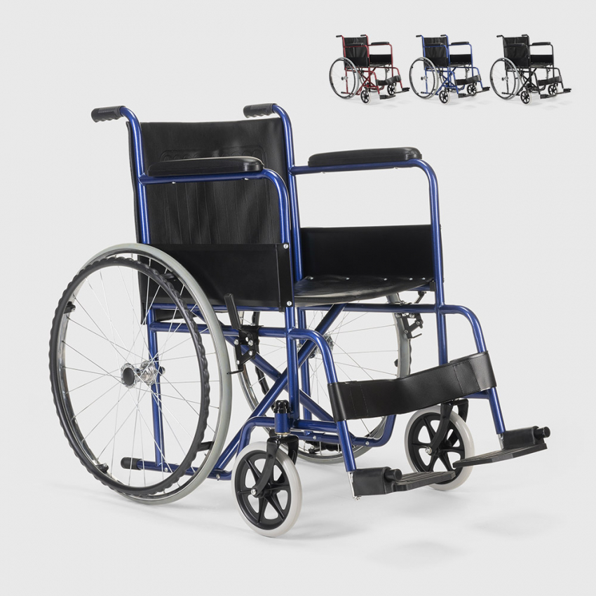 Violet Faltbarer Rollstuhl aus Stahl 15 kg für behinderte und ältere Menschen Aktion Violet Faltbarer Rollstuhl aus Stahl 15 kg für behinderte und ältere Menschen Aktion