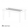 Weiß Rechteckig Tisch und 6 Stühle Farbiges Polypropylen-Außenmastenset Grand Soleil Arm Bistrot Summerlife 