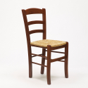 Esstischstuhl Massivholz Stuhl für Esszimmer Sitzfläche aus Stroh Paesana