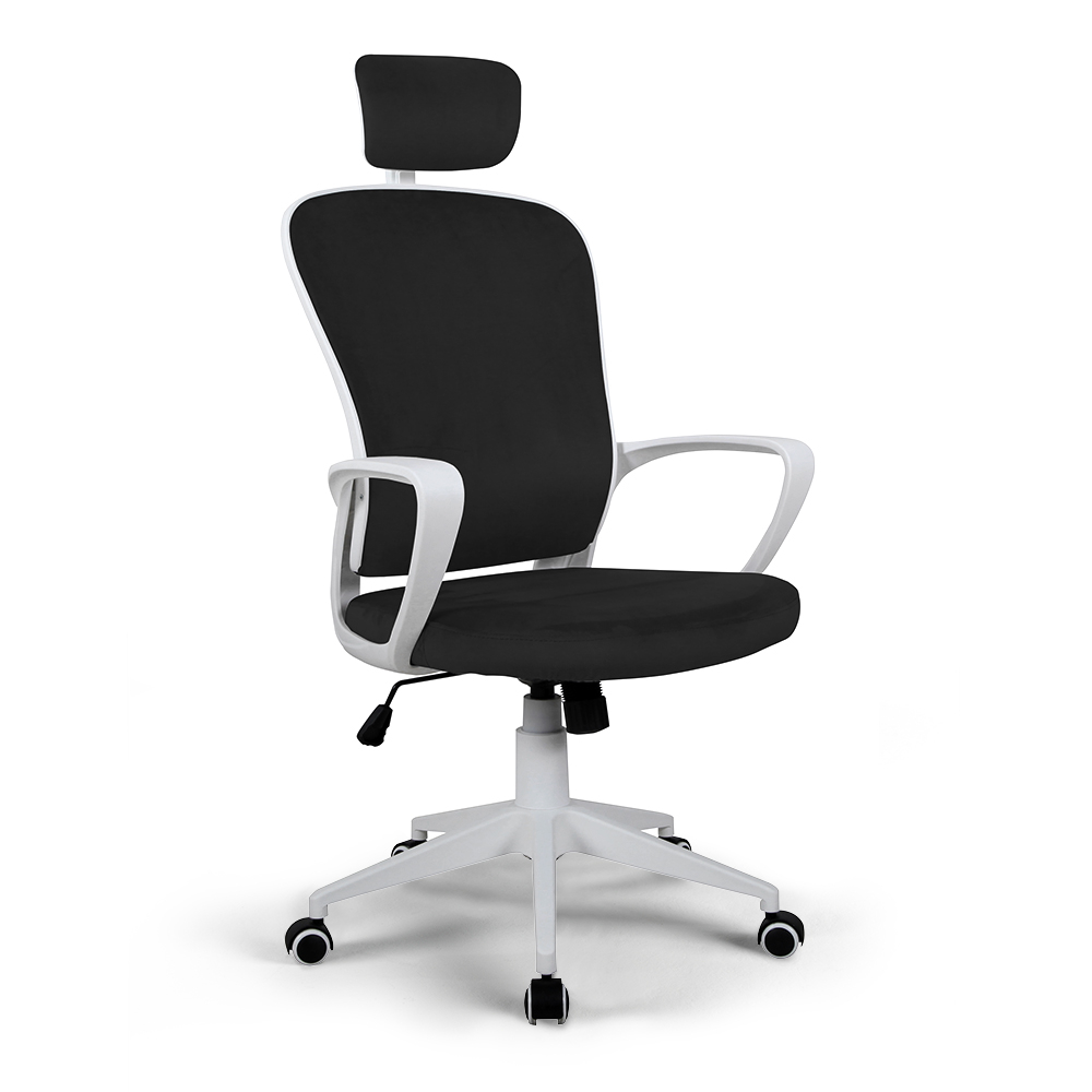Bürostuhl aus Stoff mit Ergonomischen Linien und Kopfstütze Im Sepang-Design