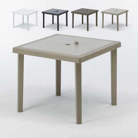 Polyrattan Bistrotisch Quadratisch 90 X 90 Grand Soleil Boheme