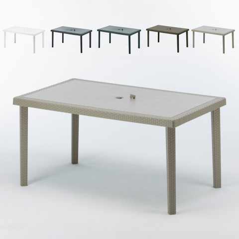 Poly Rattan rechteckiger Tisch 150x90 Grand Soleil Boheme Aktion