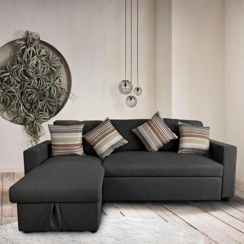 3-Sitzer-Sofa aus Stoff mit Halbinsel und Stauraum Positis Design Aktion