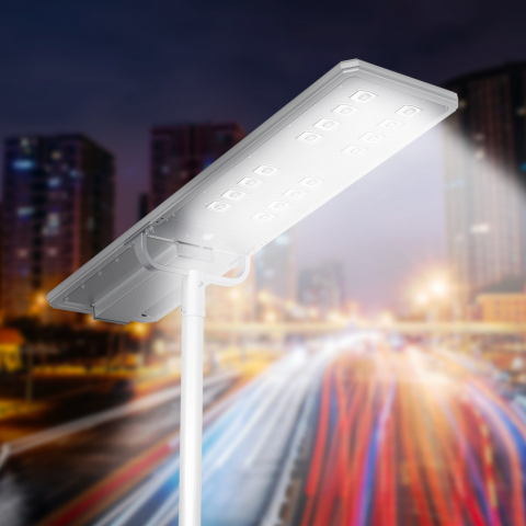 LED Solar Straßenlampe Straßenlaterne Solarleuchte Lichtsensor Straßenleuchte 