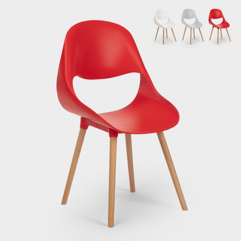 Stühle für Küche und Bar Polypropylen Holz Modernes Design Shell Aktion
