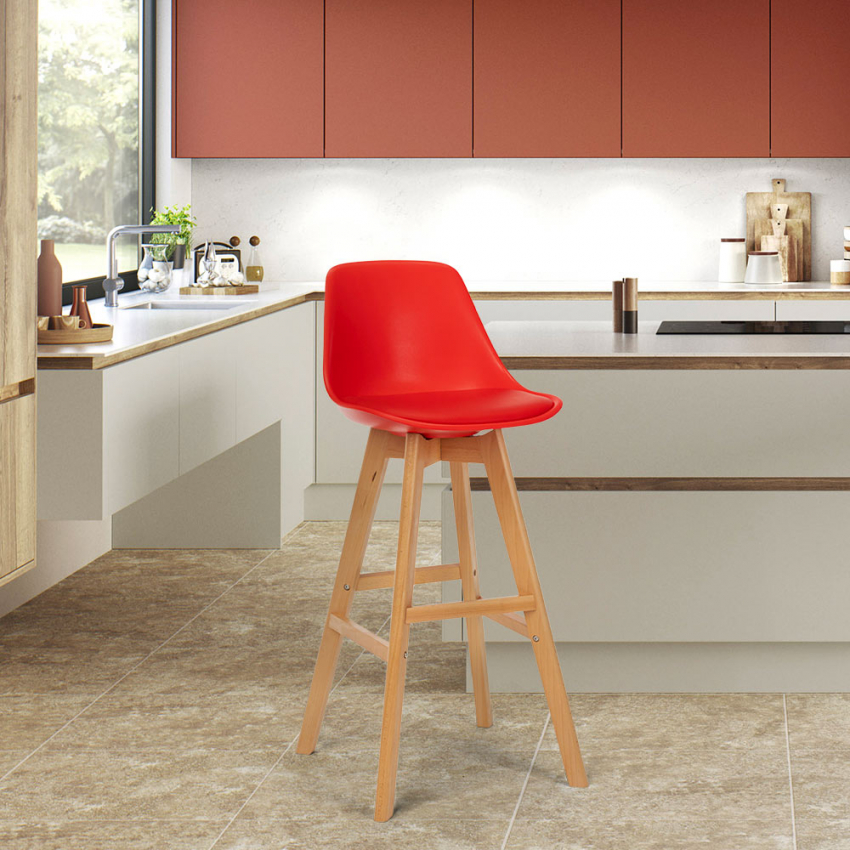  Willis Wood: Hoher Hocker mit Kissen skandinavisches Design 