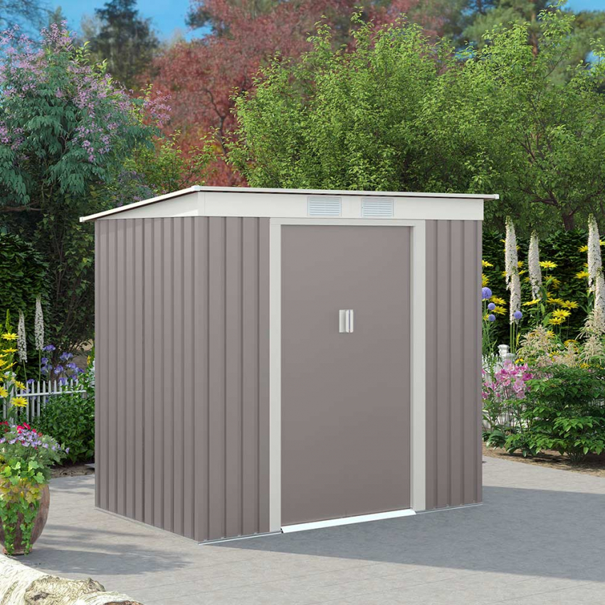 Box Verzinktes Stahlblech Beständig Vorlackiert Grau Gartenhaus 201x121x176cm Alps Aktion Box Verzinktes Stahlblech Beständig Vorlackiert Grau Gartenhaus 201x121x176cm Alps Aktion