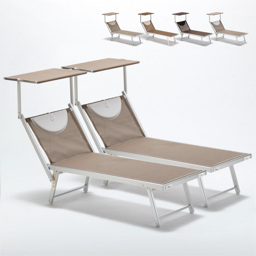 2er Set Liegestühle Strandliegen Sonnenliegen aus Aluminium für den Strand Santorini Limited Edition Aktion 2er Set Liegestühle Strandliegen Sonnenliegen aus Aluminium für den Strand Santorini Limited Edition Aktion