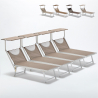 4er Set Liegestühle Strandliegen Sonnenliegen aus Aluminium Santorini Limited Edition Modell