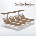 4er Set Liegestühle Strandliegen Sonnenliegen aus Aluminium Santorini Limited Edition Aktion