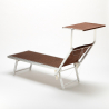 4 Sonnenliegen Strandliegen mit Dach Aluminium Santorini