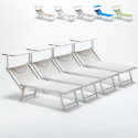 4er Set Sonnenliegen Luxus Italienischen Strandliegen mit Dach Italia Aktion