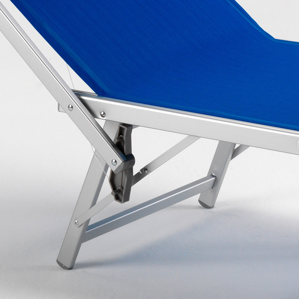 Sonnenliege aus Aluminium Klappbar mit Sonnenschutz für Strand Meer