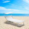 4 Sonnenliegen aus Aluminium Professionell für Strand und Meer Grande Italia Xl 