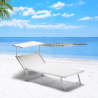 4 Sonnenliegen aus Aluminium Professionell für Strand und Meer Grande Italia Xl 