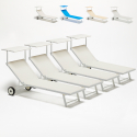 4 Sonnenliegen Strandliegen aus Aluminium mit Rollen für Garten Swimming Pool Alabama Lagerbestand