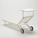 4 Sonnenliegen Strandliegen aus Aluminium mit Rollen für Garten Swimming Pool Alabama 