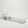 4 Sonnenliegen Strandliegen aus Aluminium mit Rollen für Garten Swimming Pool Alabama 