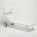 4 Sonnenliegen Strandliegen aus Aluminium mit Rollen für Garten Swimming Pool Alabama 