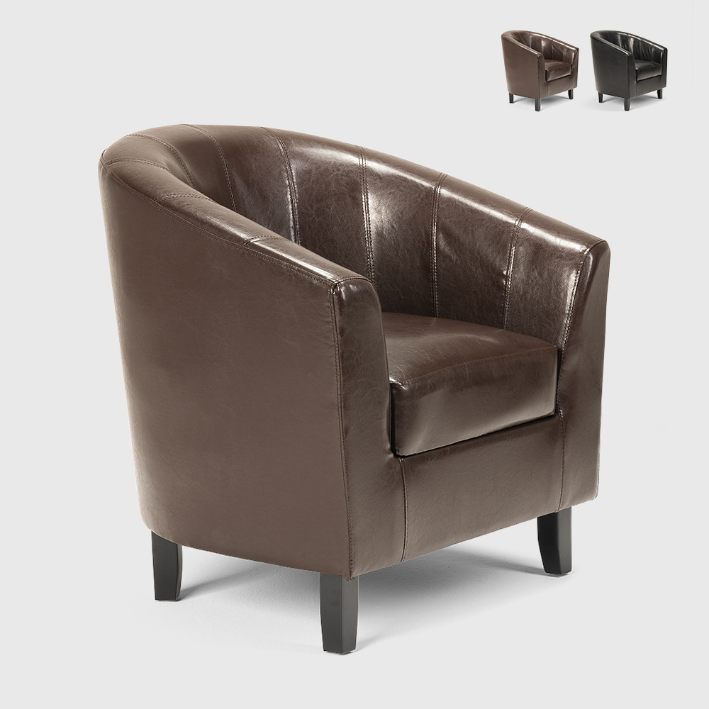 Kunstledersessel Cockpit-Sessel Lounge-Büro Wartezimmer Klassisches Design Seashell