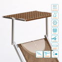 2er Set Liegestühle Strandliegen Sonnenliegen aus Aluminium für den Strand Santorini Limited Edition 