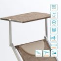 4er Set Liegestühle Strandliegen Sonnenliegen aus Aluminium Santorini Limited Edition 