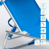 Sonnenliege Strandliege Klappbar Aluminium mit Sonnendach California 