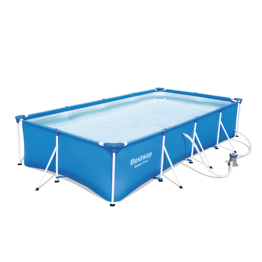 Bestway 56424 Rechteckig Aufstellpool Schwimmbad Steel Pro 400x211x81cm