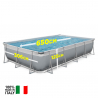 New Plast rechteckiger oberirdischer Pool 650x265 H125 komplett grau weiß Futura 650 Verkauf