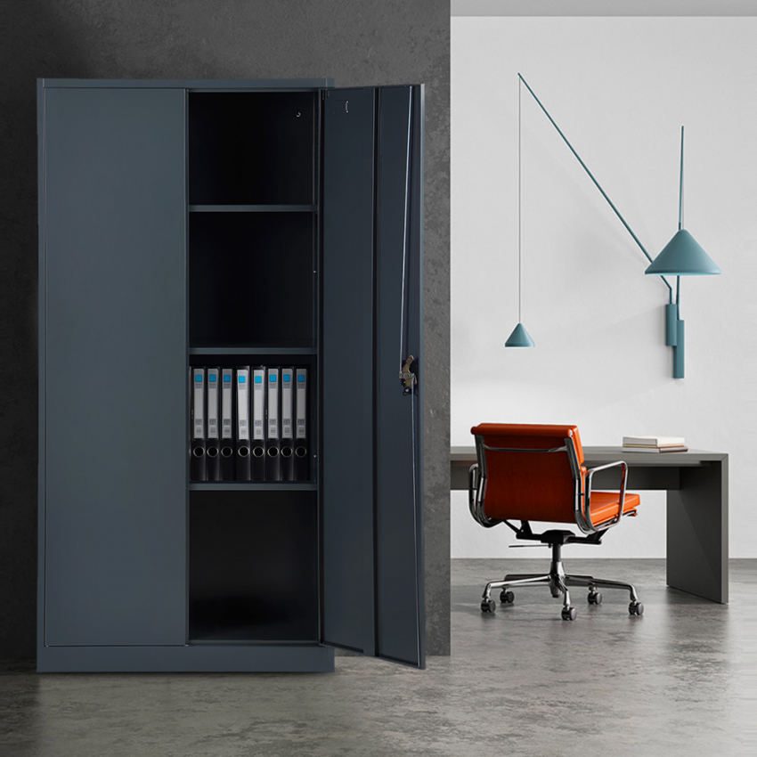Büroschrank aus Metall 2 Türen 90x40 H180 mit Schloss Tambora