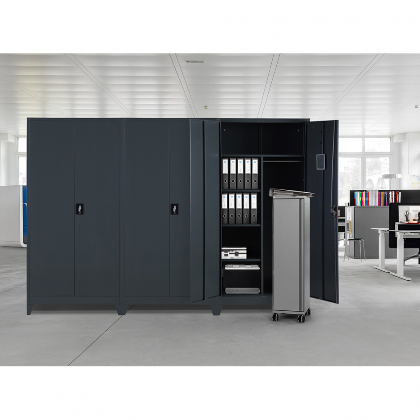  Vesuvio: Büroschrank 2-türig 90x40 H180 aus Metall mit Schloss 
